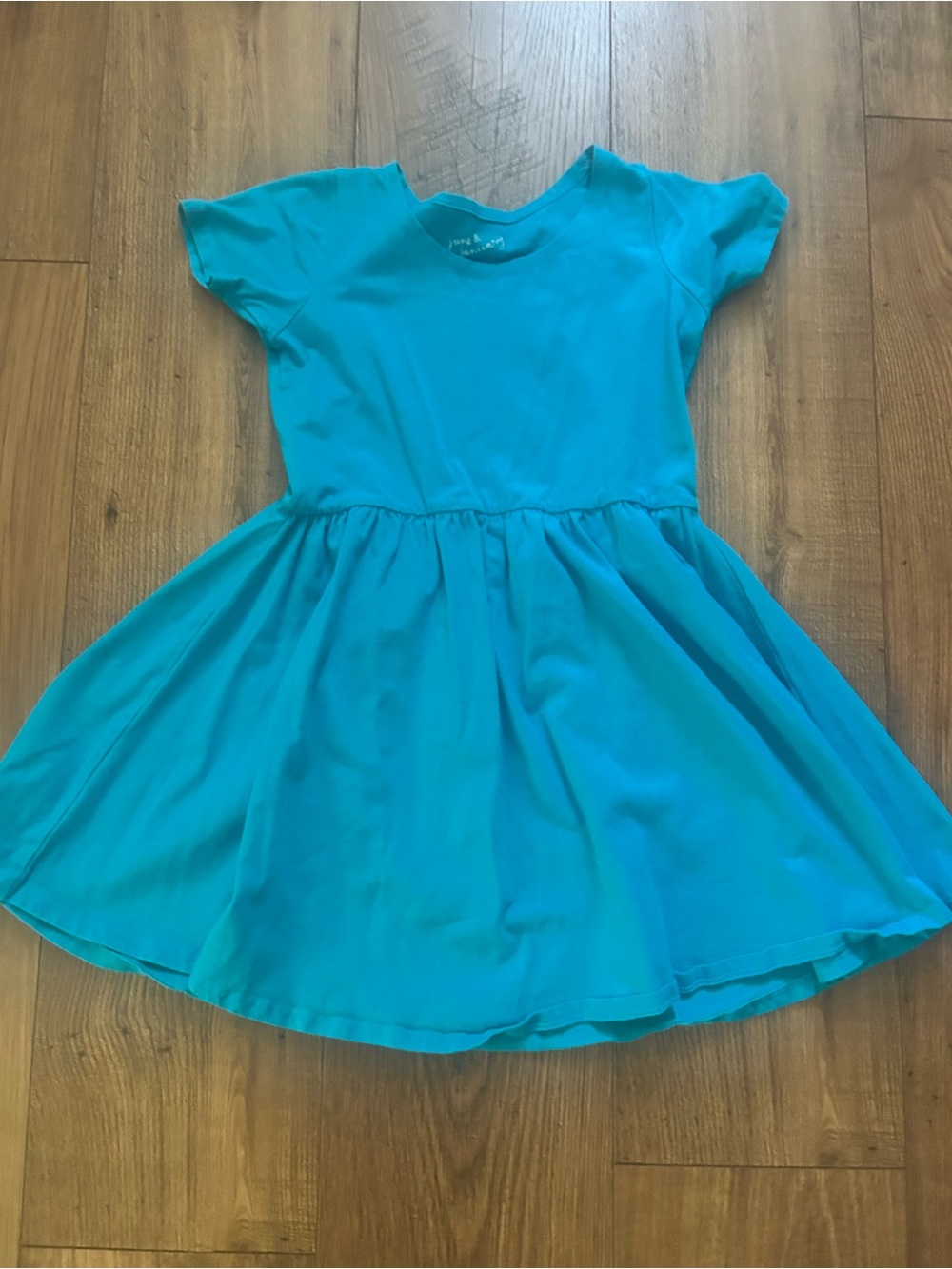 June & January Girls Teal Knit Twirl Dress